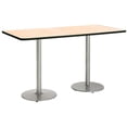 thumbnail image 3 of KFI Studios Mode 3.5' x 8' Bistro Table, Natural, Silver, 3 of 3