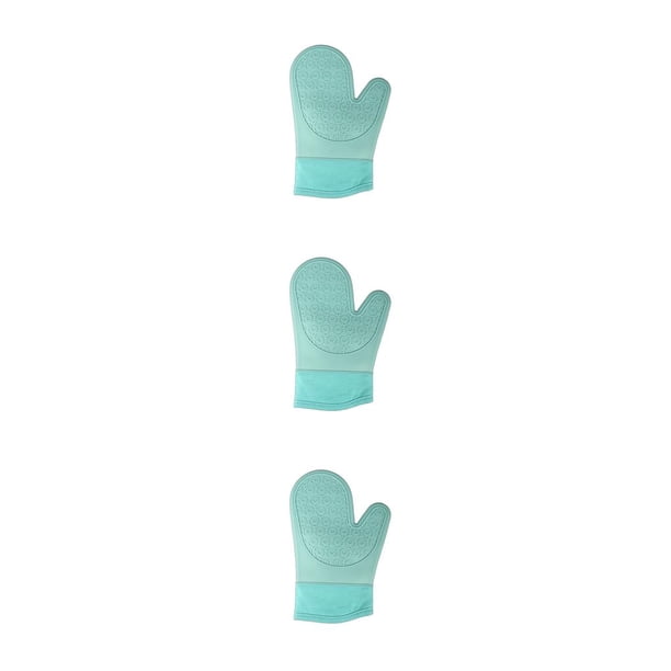Bewildely Manoplas de silicona Guantes antideslizantes lavables Horno Aislamiento ignífugo Microondas Cocina Barbacoa Herramienta para hornear Type3 NO3