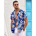 thumbnail image 4 of COOFANDY Mens Shirts Short Sleeve Beach Casual Hawaiian Shirts Wrinkle Free Dress Shirts Textured Shirts, 4 of 6