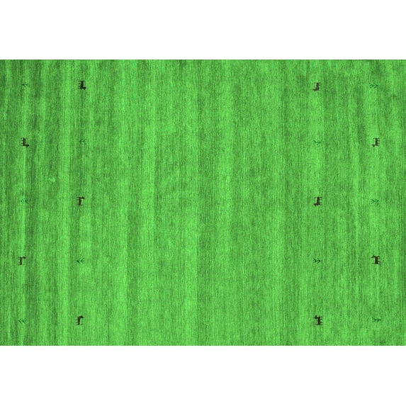 Ahgly Company Indoor Rectangle Abstract Green Contemporary Area Rugs, 6' x 9'