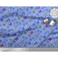 thumbnail image 3 of Soimoi Blue Rayon Fabric Leaves,Insect & Floral Artistic Print Fabric by Yard 42 Inch Wide, 3 of 3