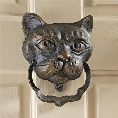Small Door Knocker - Design Toscano Black Cat Iron Door Knocker
