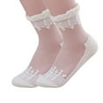 thumbnail image 6 of Dress Choice 5 Pairs Womens Girls Sheer Lace Ankle Socks Ultra Thin Transparent Mesh Low Cut Socks Silk Nylon Fishnet Short Transparent Socks, 6 of 7