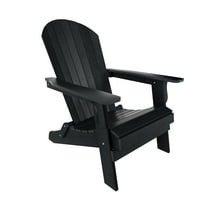 WestinTrends Tuscany HIPS Outdoor Patio Folding Adirondack Chair, Black