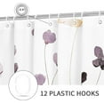 thumbnail image 4 of Watercolor Floral Shower Curtain, Plum Beige Flower Shower Curtain for Bathroom, Modern Minimalist White Waterproof Fabric Shower Curtain Set with Hooks 72x72 Inch, 4 of 7