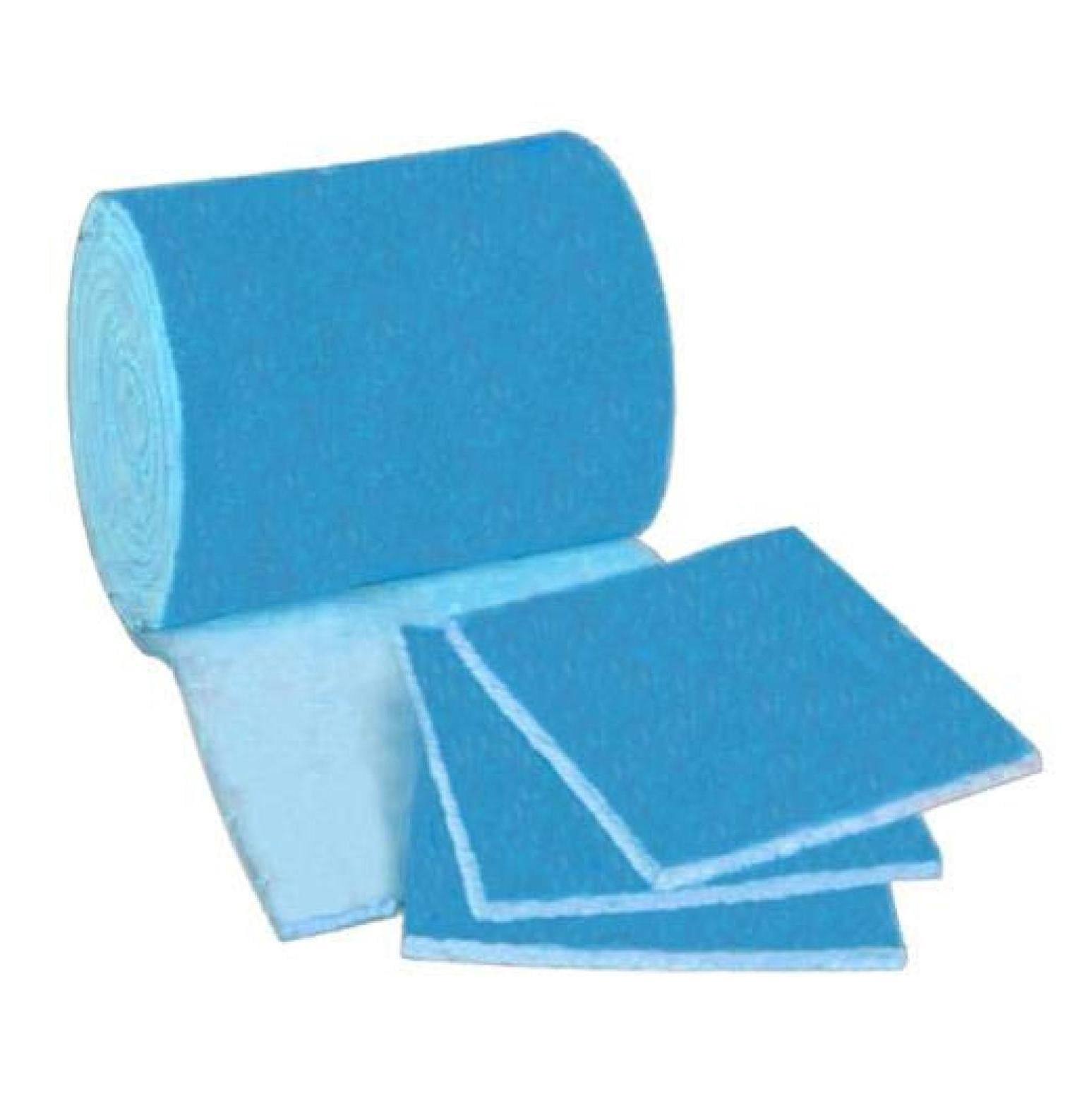 10 Feet of Blue and White Air Filter Media Roll , MERV6 Polyester Media - 25" Wide