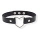 thumbnail image 1 of Gargantilla de piel sintética con forma de corazón para niños y niñas, ajustable, de cuero negro, con 3 botones, 1 of 12