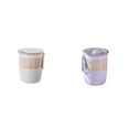 thumbnail image 2 of Large Capacity Breakfast Cup with Spoon Plastic Reusable with Breathable Holes 620ml Water Container Sealing Lid Microwave Cups Breathable Holes Purple, 2 of 9