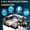 thumbnail image 3 of Mirightone Twin Bed with Storage Drawers, Twin Size Daybed with Desk and LED Light for Teens Adults, Black, 3 of 8