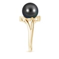 thumbnail image 3 of Angara Solitaire Tahitian Cultured Pearl Bypass Split Shank Ring in 14K Yellow Gold for Women | June Birthstone Jewelry for Her, 3 of 8