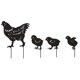 thumbnail image 1 of Fiudx Juego de Adornos de Jardín, Obra de Arte Decorativa de Metal, Diseño Único de Pollo, Decoración para Pascua, Fácil Instalación, Resistente a La Intemperie, Juego de 4 Piezas, para Jardín y Exte, 1 of 4