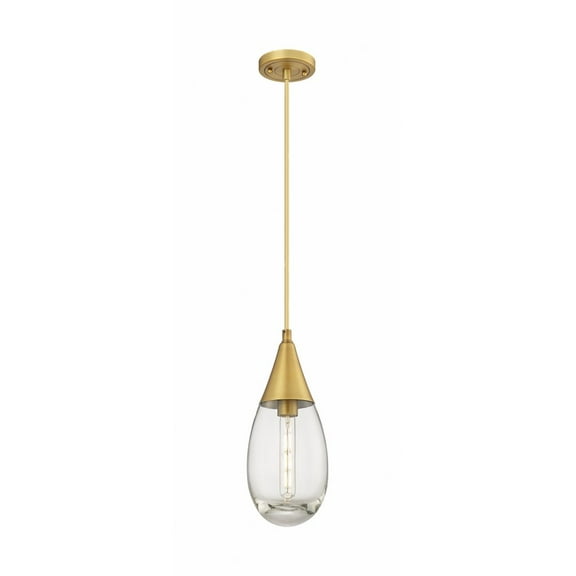 Innovations Lighting Malone - 1 Light 6" Cord Hung Pendant Clear/Brushed Brass