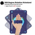thumbnail image 6 of 3-Layer Kids Case for iPad 10.2" 2019/2020/2021, Durable Sturdy Protection Silicone PC Case with Swivel Stand, Hand Strap and Shoulder Strap + Pencil Holder with Charging Port Lid - Navyblue, 6 of 13