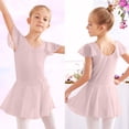 thumbnail image 4 of HAPIMO Girls's Ballet One-Piece Gym Suit Solid Mesh V Neck Lovely Relaxed Comfy Flying Sleeve Training Dance Leotard Clothes Cute Holiday Princess Dress Pink 3-4 Y, 4 of 4