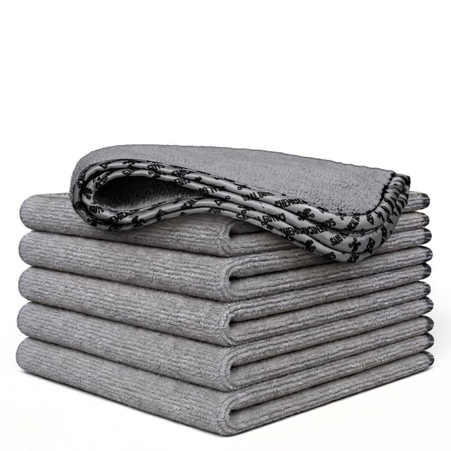 Toallas de microfibra Chemical Guys AllSwipe 14 x 12 cm grises, paquete de 6