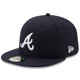 thumbnail image 1 of Men's New Era Navy Atlanta Braves Road Authentic Collection On-Field 59FIFTY Fitted Hat, 1 of 5