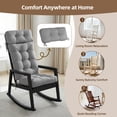 thumbnail image 4 of Millsilo 3-Piece High Back Rocking Chair Cushion Set, 52" Seat & Back Support with Detachable Neck Pillow, Non-Slip Bottom & Ties— Gray, 4 of 8