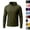 #01 Army Green, variant on Men's UPF 50+ Sun Protection Hooded Fishing Shirts Quick Dry Long Sleeve Rash Guard Tops with Zip Arm Pockets & Thumb Holes for Hiking Outdoor ,L,Brown