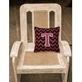 thumbnail image 2 of Letter T Chevron Garnet and Black Fabric Decorative Pillow, 2 of 2