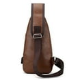 thumbnail image 2 of ZQC Male Leather Sling Chest Pack USB Hole Travel Crossbody Bag, 2 of 7