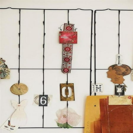 Postcard Holder Display Metal Photo Card Holder Clips Wall Display Rack W/ 3 Antique Replica Postcards Country Home Store Decor ()