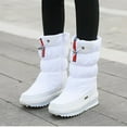 thumbnail image 7 of Xiaoxatg Women Winter Lined On Boots with Thick Solid Sole Protective Warm Comfortable Footwear for Cold Weather Outdoor Activities 8 White, 7 of 7