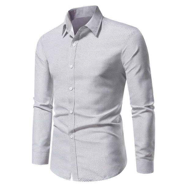 Camisa de Manga Larga Con Solapa de Botones Sueltos Sin Planchar Estampada Para Hombre Odeerbi ODB-6