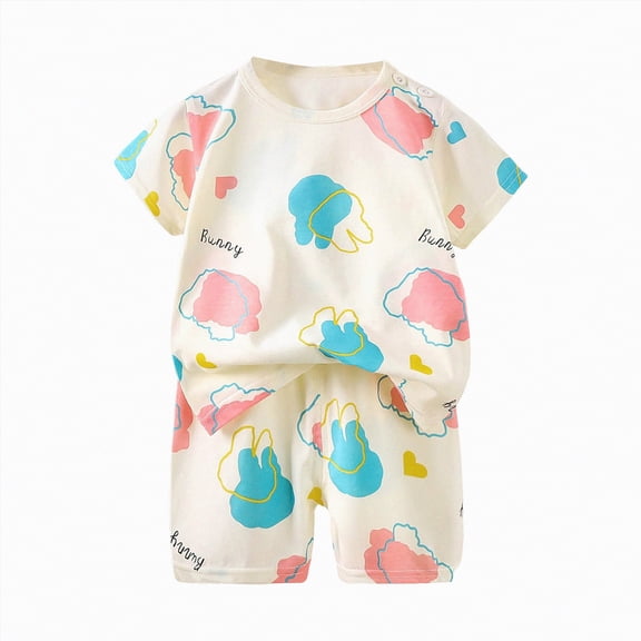 kpoplk Infant Summer Clothes Baby Boy 3-9 Months 2pcs Short Sleeve Dinosaur Print Top Shorts Set(Beige,5-6 Y)
