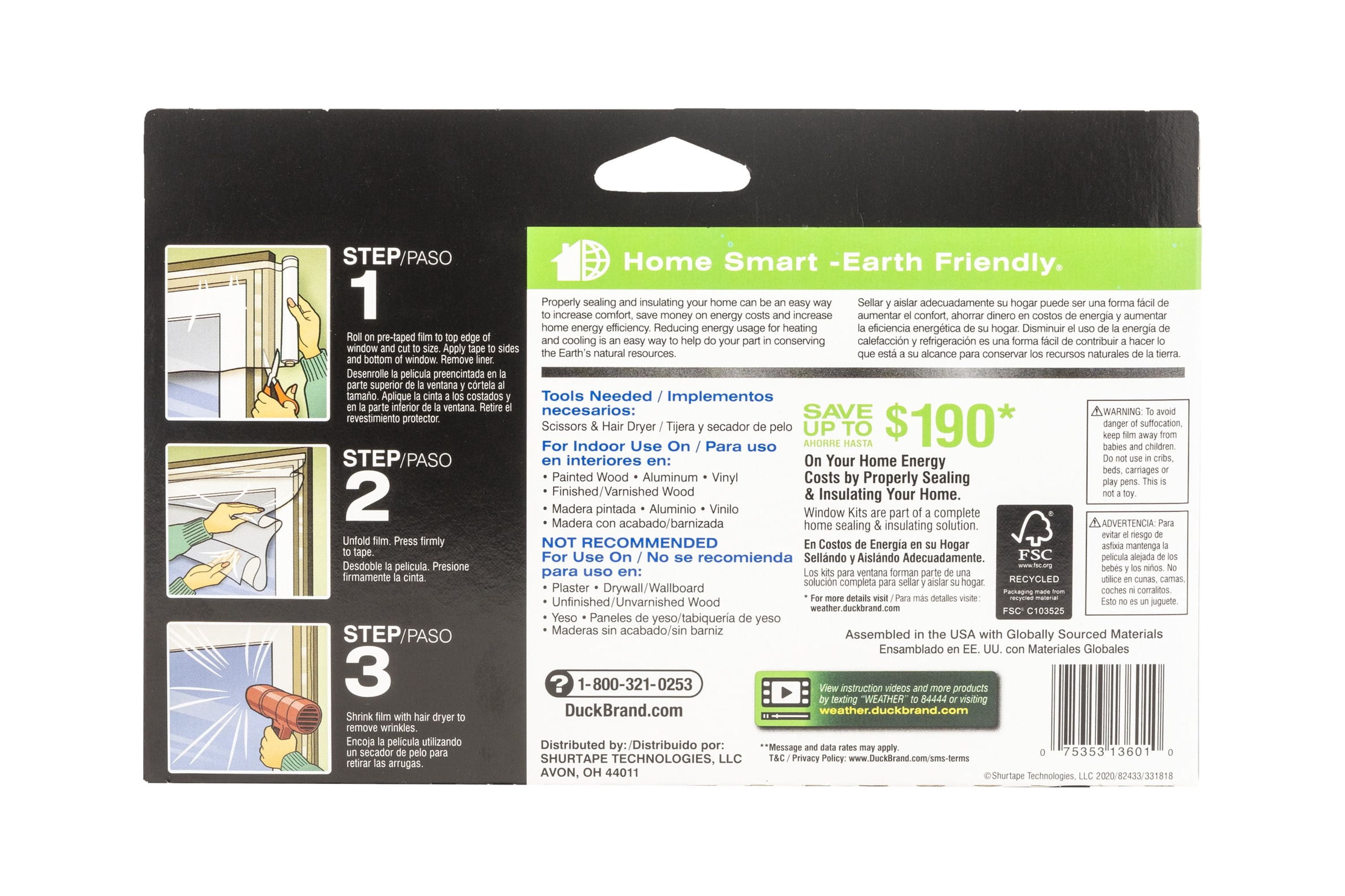 Duck Max Strength Clear Plastic Roll-on XL Patio Window Insulation Kit, 84 in. x 112 in.