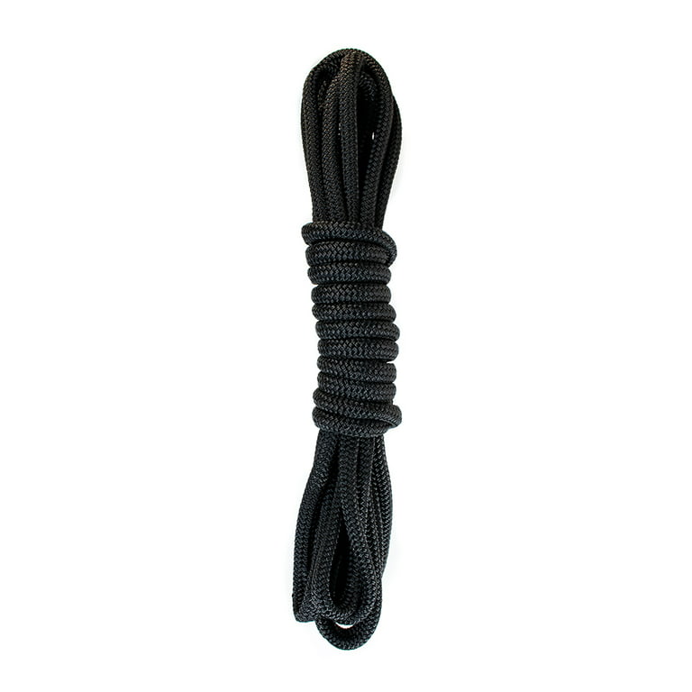 Solid Braid Nylon Rope - 1/4 Inch x 100 Feet - Black