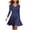 Navy, variant on ChaoHeng Womens Dresses Summer Solid V Neck Long Sleeve A Line Faux Wrap Flare Knee Length Casual for Navy S