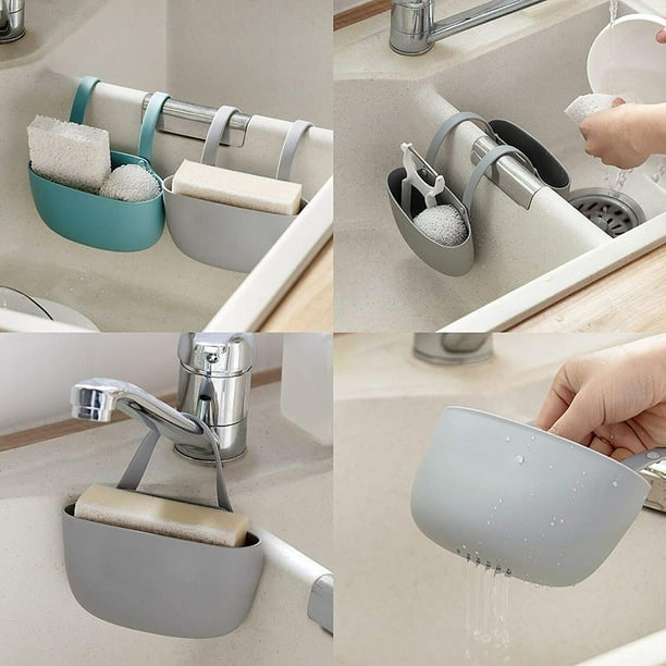 Soporte para esponja de fregadero, soporte para esponja colgante, cesta para fregadero de cocina para esponjas