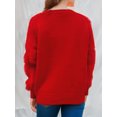 thumbnail image 2 of Suéter tipo cárdigan navideño para mujer, lindo, peludo, de manga larga, cuello en V, abotonado, abrigo de punto, ropa de abrigo clásica informal para invierno para mujer, 2 of 5