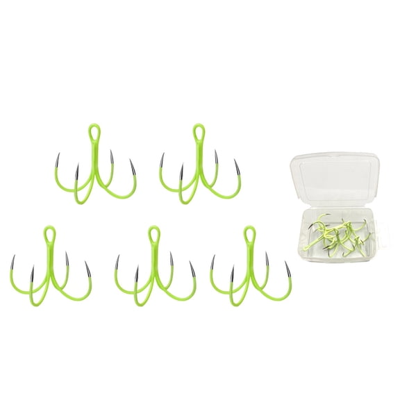 Necvior 5/10pcs Luminous Quadruple Fishing Hooks Glows Night Fishhooks High Carbon Steel Fishing Hook Sea Tackle Accessories
