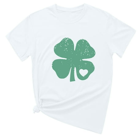 

Corset Top Maternity Shirts St. Patrick s Day Fashion Women s Crew Neck Shirt Tees Short Sleeve T Shirt Printing Shirt Tops Blouse Womens Tank Tops Savings Clearance Deals Black Crop Top White S