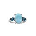thumbnail image 5 of Yo Treasure Women 925 Silver Larimar London Blue Topaz Engagement Ring, 5 of 8