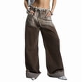 thumbnail image 3 of Womens Baggy Jeans Wide Leg Denim Pants Y2k 90s Vintage Hip Hop Loose Long Trousers Streetwear Brown S, 3 of 9