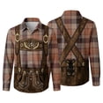 thumbnail image 2 of Falkdiz Denim Style Shirts for Boys Plaid Button Up Vintage Long Sleeve Casual Graphic Boys Tops Travel,Brown,Size: 2, 2 of 6