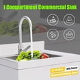 thumbnail image 3 of Commercial Kitchen Sink Stainless Steel Catering Bowl Warewashing Basin+Drainer, 3 of 23