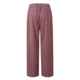thumbnail image 5 of Qcmgmg Womens Petite Corduroy Pants High Waisted Slacks Fashion Wide Leg Pants Women Elastic Pull on Fall Lounge Pants for Women Stretch Casual Pajama Trousers Women with Pockets Red M, 5 of 6