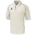 thumbnail image 1 of Surridge- Polo de deporte de gran  de manga tres cuartos para niños (Blanco/Ribete en verde), 1 of 1