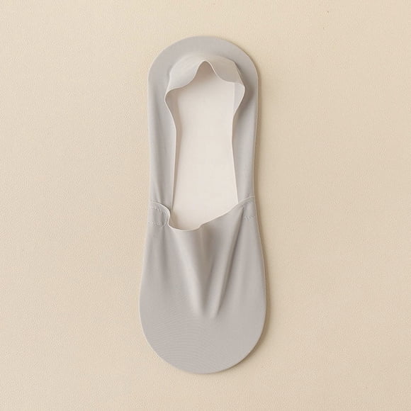 Nvzi-c Chaussettes Invisibles pour Hommes Antidérapantes Décontractées Coupe Basse Bateau Lot de 10, Gris Clair