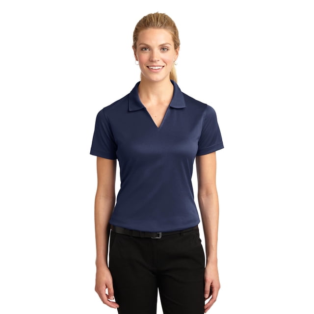 Polo Sport-Tek® Dri-Mesh® con cuello en V para mujer. L469 deporte-tek L469