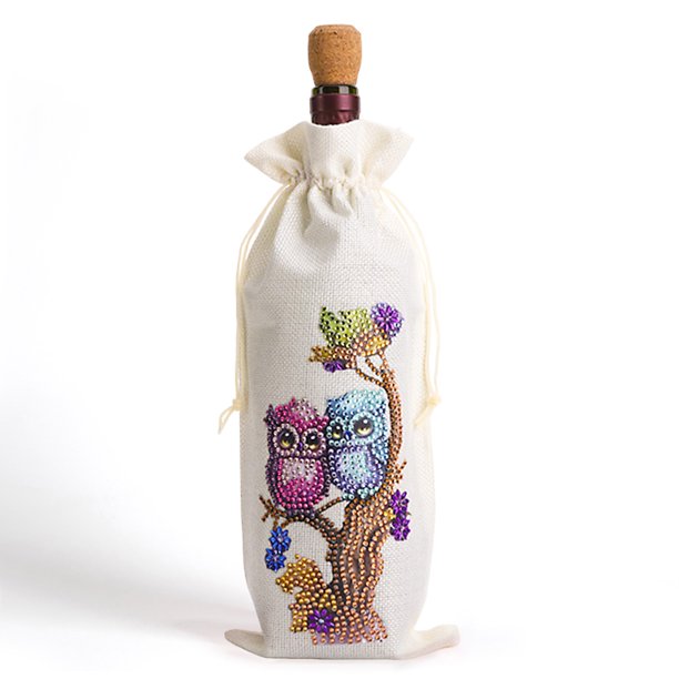 (HJD017) Nuevos Artículos Decorativos Creativos DIY Cubierta Botella Vino Diamante Botella Champán Vino Tinto Mesa Búho