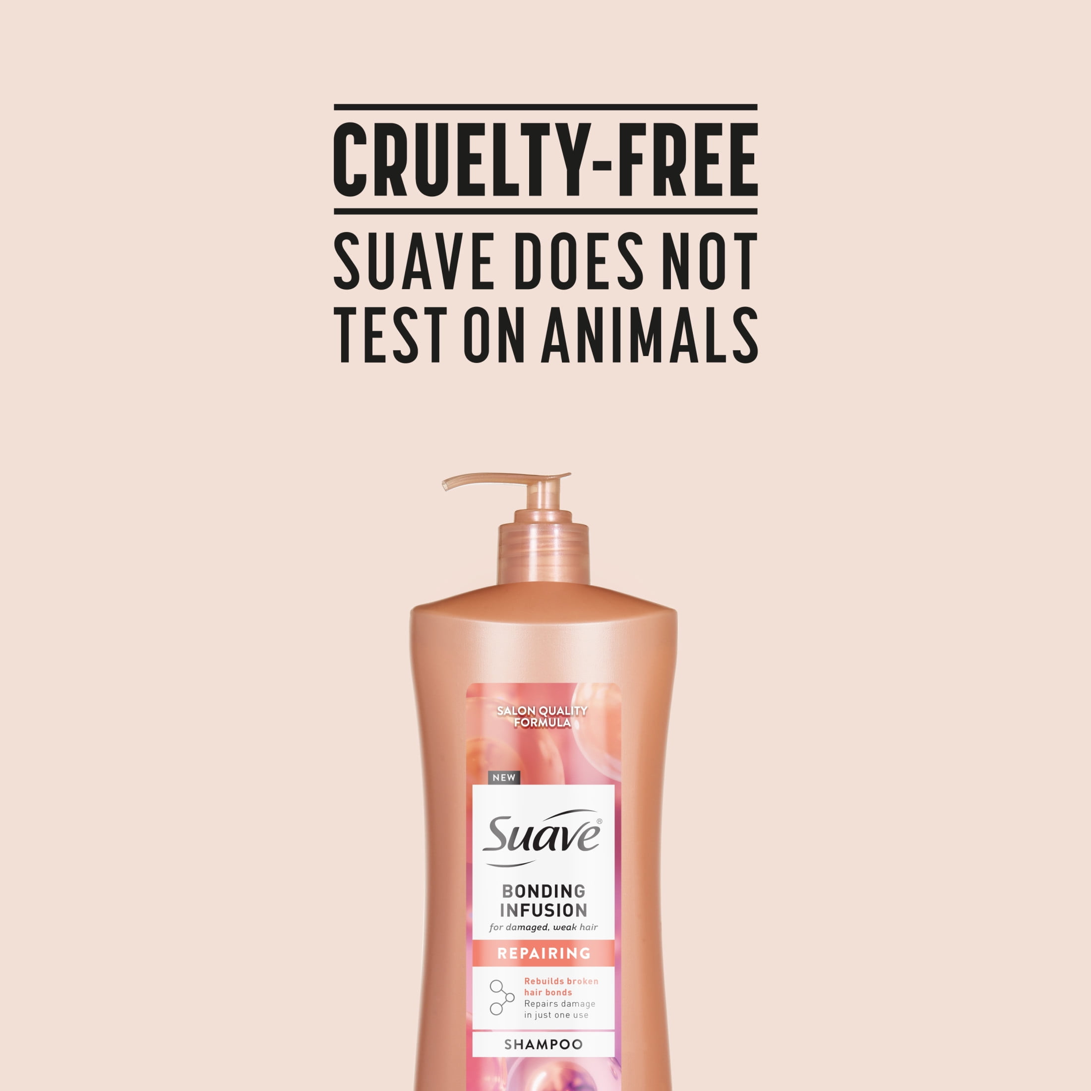 (2 pack) Suave Bonding Infusion Repairing Shampoo, with Bonding Complex, for Damaged Hair, 28 fl oz with Pump