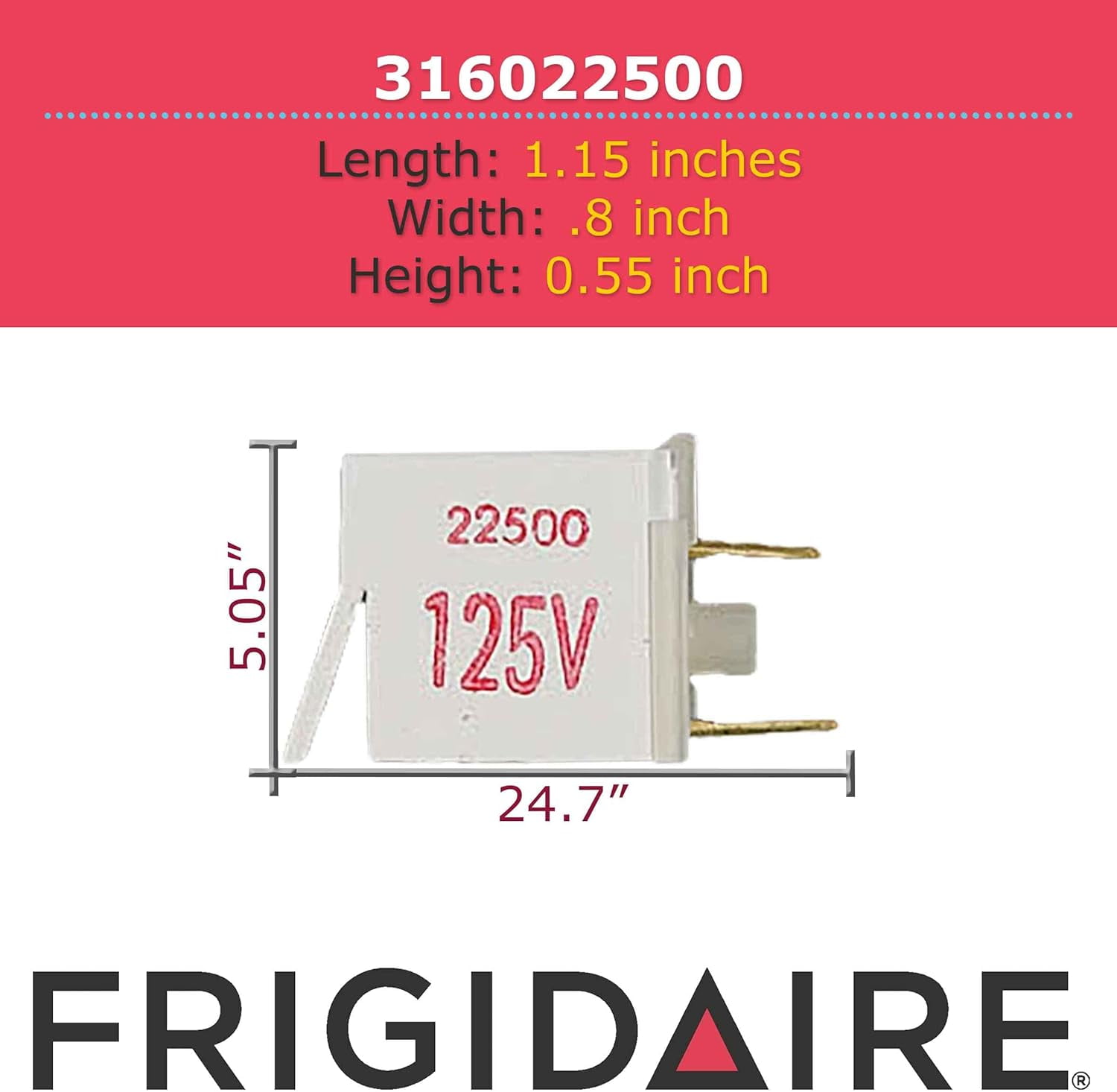 Frigidaire WCI316022500 Oven Warmer Drawer Zone Indicator Light Lamp