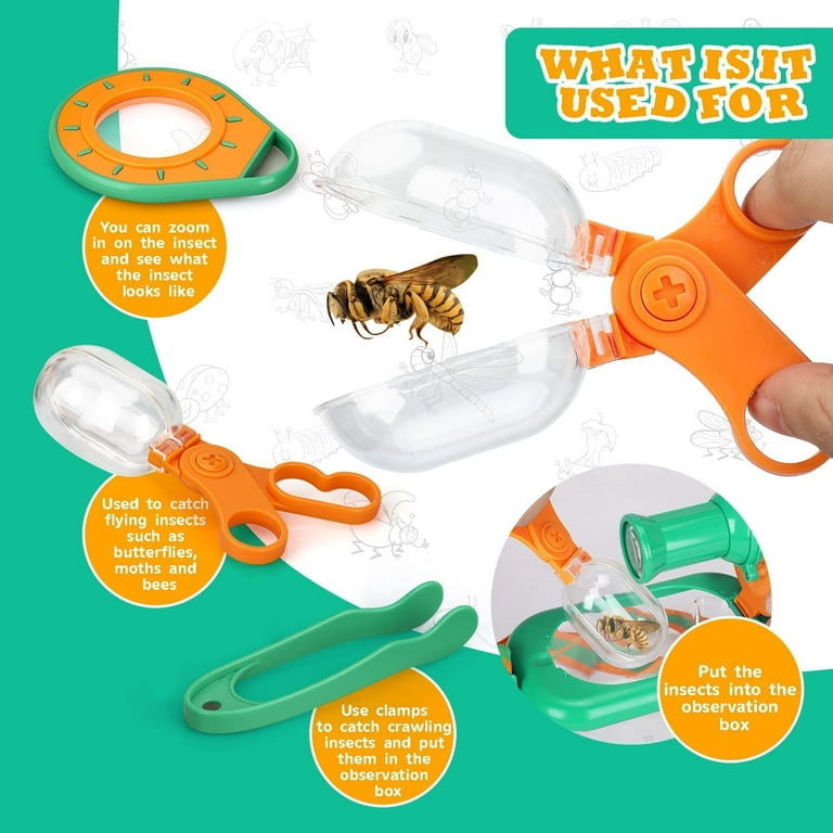 TOY Life Bug Catcher Kit for Kids - Bug Catching Kit with Butterfly Net,  Critter Keeper, Magnifying Glass, Insect Catcher - Butterfly Kit - Bug Toys  Kids Explorer Kit - Bug Kit