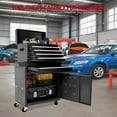 thumbnail image 3 of 2 in 1 Tool Chest with 5 Drawers, Tool Cart with 7 Organizer Tray Divider Set & Wheels, Large Rolling Tool Box Organizer for Garage, Workshop, Home Crafts, 3 of 6