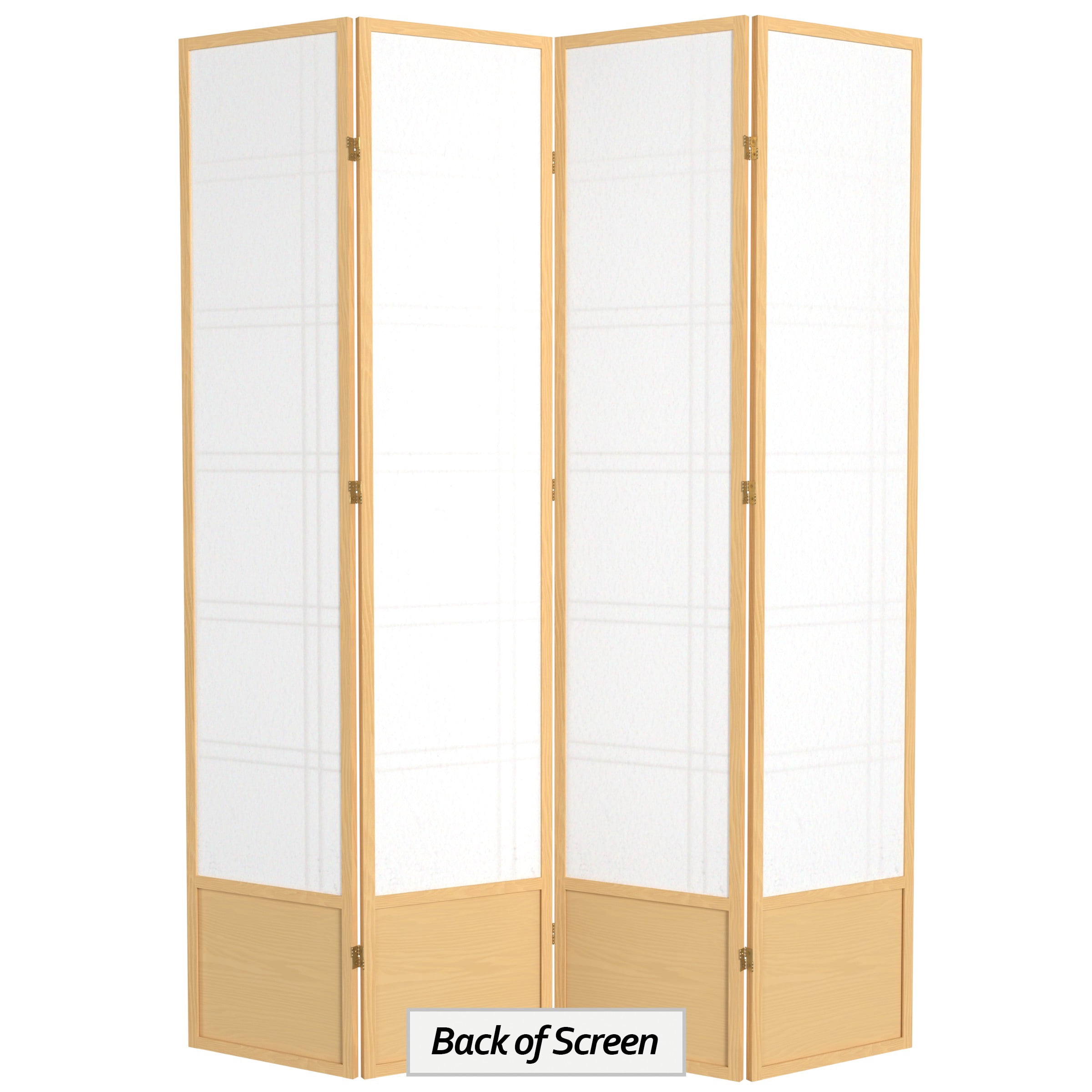 Red Lantern 7 ft. Tall Double Cross Shoji Screen - Natural - 4 Panels