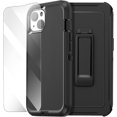 thumbnail image 1 of WWS-for iPhone 14 Case with Belt-Clip Holster, Glass Protector, Heavy Duty Drop Protection Full Body Rugged Shockproof/DustProof Military Grade Tough Durable Phone Case for iPhone 14, 1 of 4